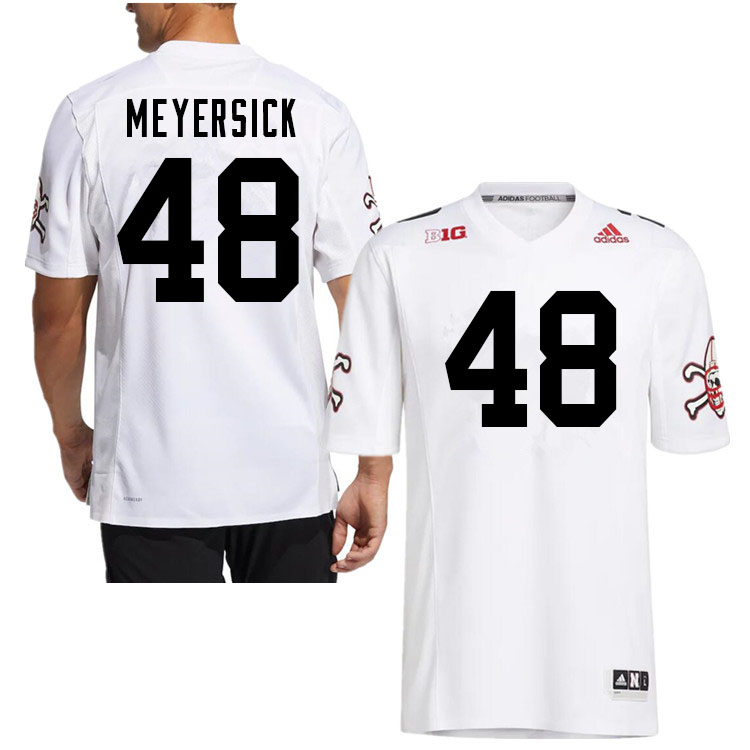 Men #48 Evan Meyersick Nebraska Cornhuskers College Football Jerseys Sale-White Strategy - Click Image to Close